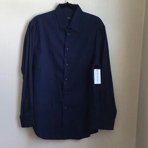 NEW Brioni Textured Navy Casual Button Down Shirt Large